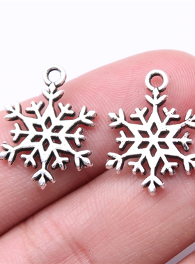 20个/包 21x16mm 古银色锌合金材质 雪花吊坠 ABD-C15084