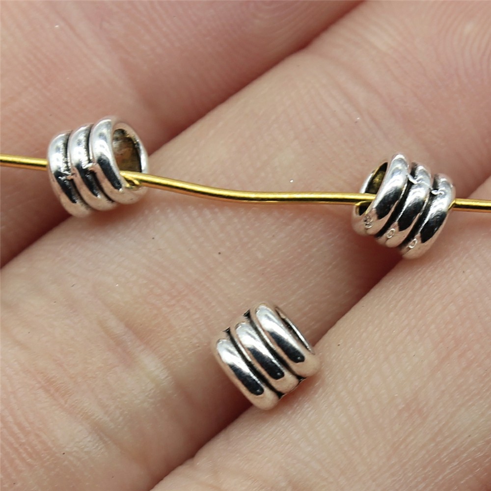 20个/包 6x6x5mm 多色 DIY饰品配件 3层圈隔位珠 大孔珠珠子