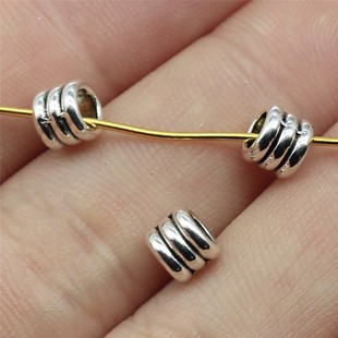 包 3层圈隔位珠 6x6x5mm DIY饰品配件 大孔珠珠子 多色 20个