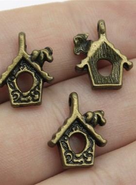 20个/包 17x15mm 古青铜色锌合金材质 鸟笼吊坠 ABD-C10345