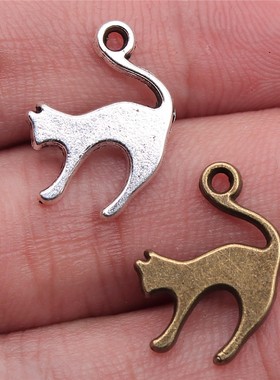 20个/包 19x14mm 多色DIY饰品配件 猫咪吊坠 ABD-C10776