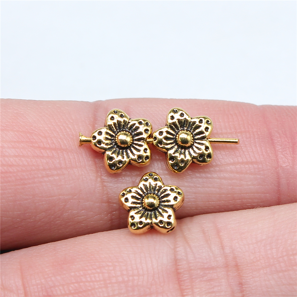 40个/包 8x8x4mm 多色DIY饰品配件花朵小孔珠 ABD-C12883