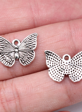 20个/包 13x18mm 古银色锌合金材质 蝴蝶吊坠 ABD-C14855
