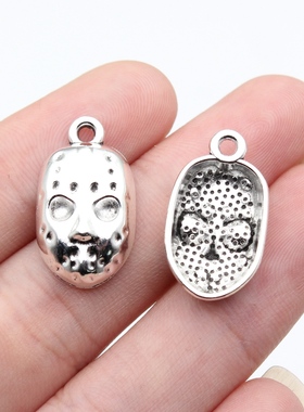 10个/包23x13mm古银色DIY饰品配件面具吊坠