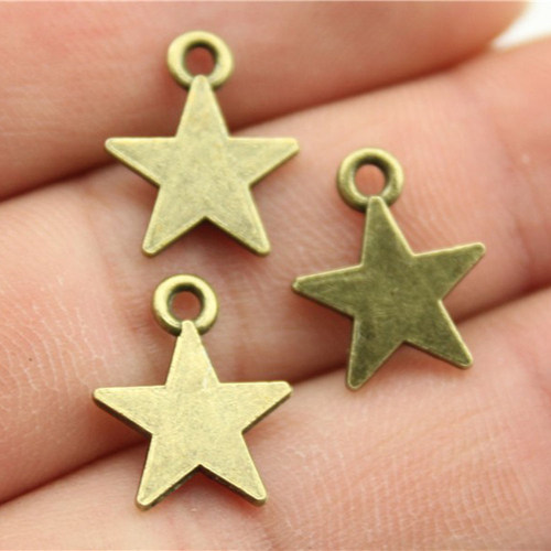 10个/包 15x12mm 古青铜色 DIY饰品配件 星星吊坠 ABD-C11441