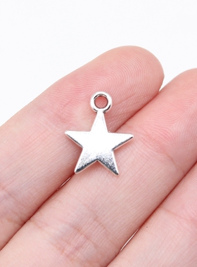 40个/包 15x13mm 古银色锌合金材质 五角星吊坠 ABD-C15709