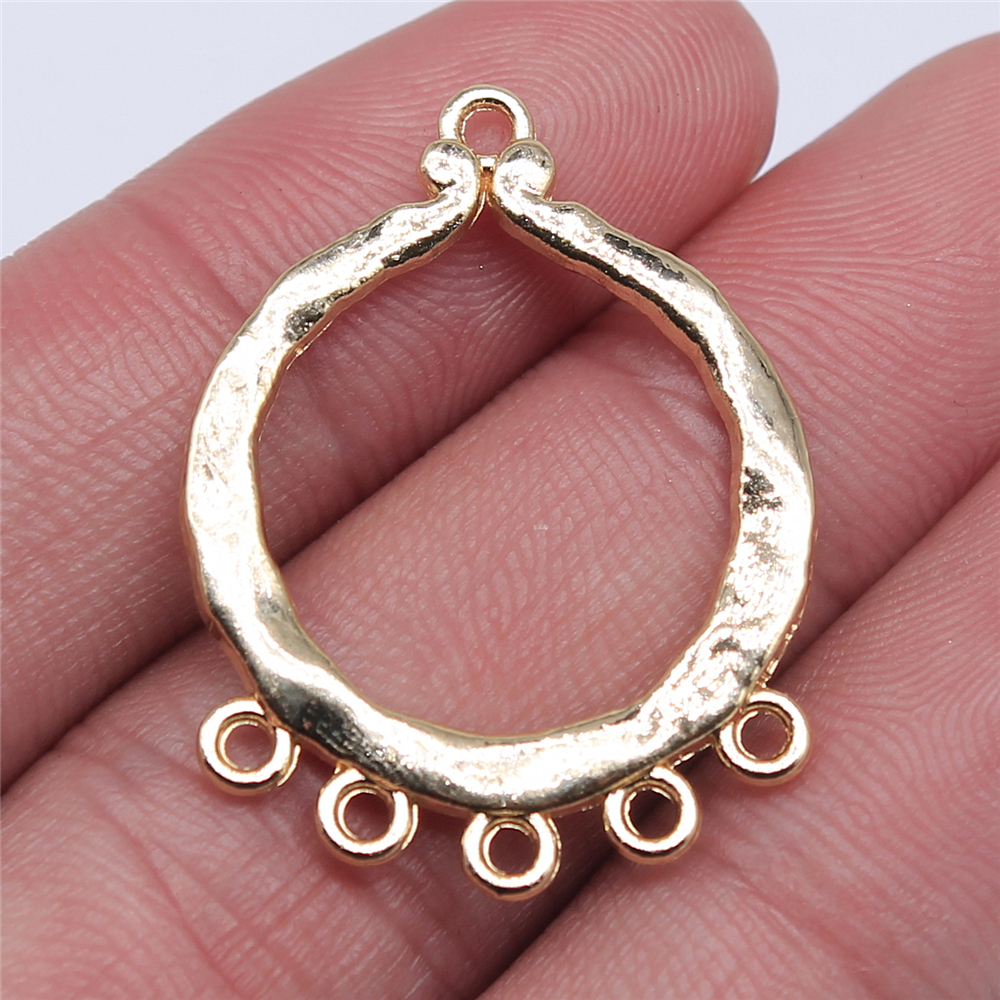 5个/包 25x33mm 电泳KC金色锌合金 耳环连接件 ABD-C13997