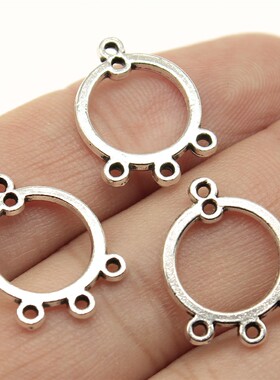 10个/包 19x14mm 古银色 DIY饰品配件 圆形耳环连接件 ABD-C12725