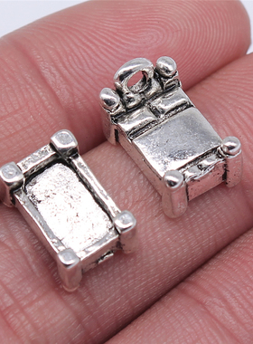 5个/包 13x8mm 古银色锌合金 DIY饰品配件 床吊坠 ABD-C12440