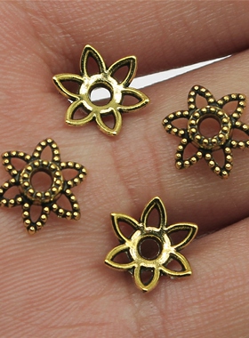 50个/包 10x10mm多色锌合金 DIY饰品配件 花托其他 ABD-C13899