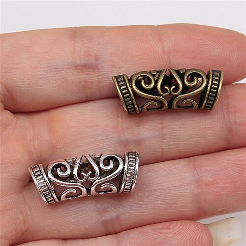 10个/包 10x10x25mm 多色DIY饰品配件 镂空弯管珠子 ABD-C11253