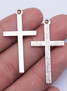 10个/包 38x20mm 古银色锌合金材质 十字架吊坠 ABD-C14332