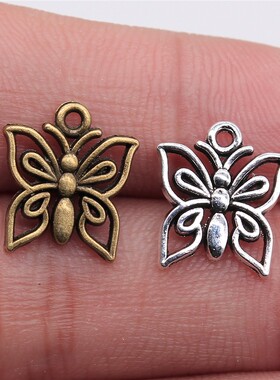 20个/包 14x13mm 多色DIY饰品配件蝴蝶 镂空蝴蝶吊坠 ABD-C11134