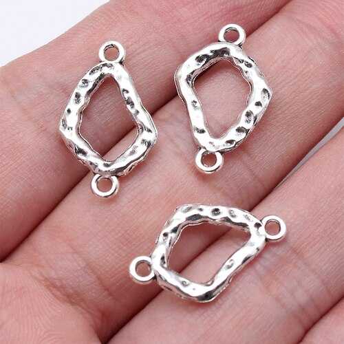 20个/包 13x21mm 多色 锤纹设计感几何连接件 ABD-C16518