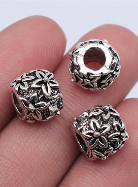 10个/包 11x9mm 古银色锌合金 DIY配件手工 大孔珠 ABD-C14571