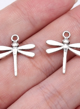 20个/包 18x17mm 多色 锌合金材质 蜻蜓吊坠 ABD-C16299