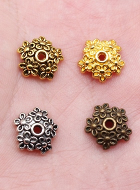 40个/包 11x11x4mm 多色锌合金材质 DIY饰品配件花托 ABD-C14890
