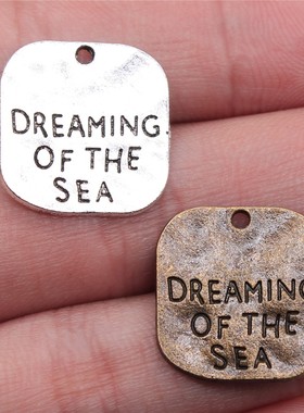 10个/包 19mm 多色饰品配件 dreaming of the sea吊坠 ABD-C10047