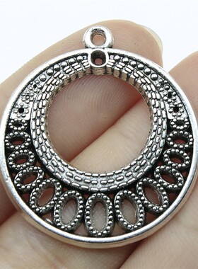 4个/包 36x33mm 多色锌合金材质 圆形耳环挂件 ABD-C13037