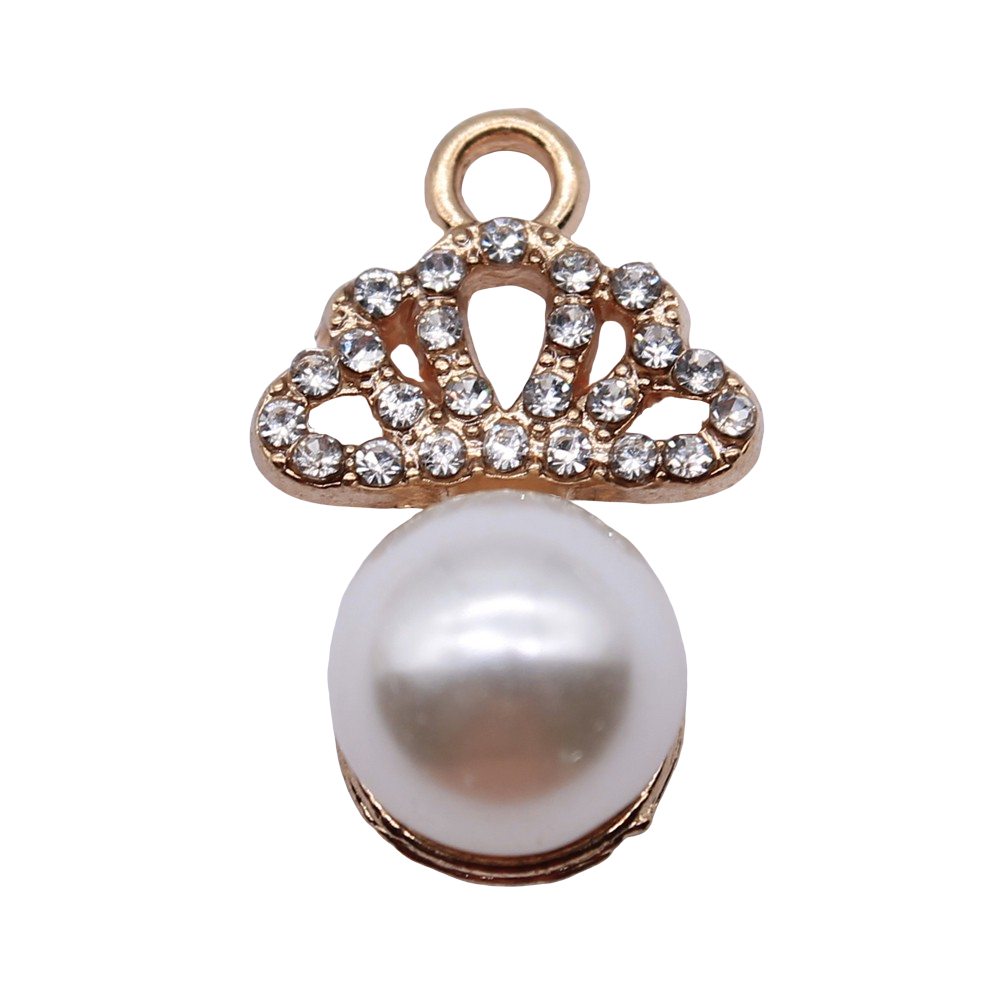 2个/包 22x14mm KC金色 DIY饰品配件 仿珍珠皇冠吊坠 ABD-C14073