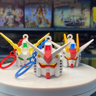 万代SD高达头像钥匙扣挂件饰品盲盒隐藏 元祖独角兽风灵自由高达