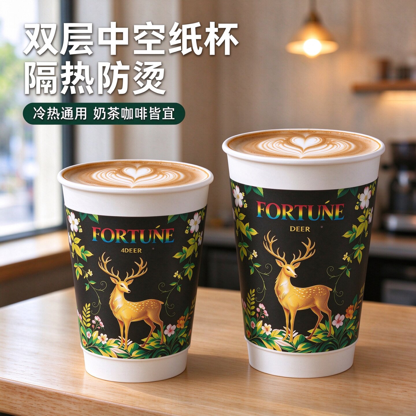 双层中空纸杯隔热防烫咖啡杯奶茶杯冷热通用一次性加厚打包杯定制