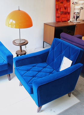 全新现货|日本 Karimoku｜Lobby Chair  单人/双人沙发｜限量蓝色