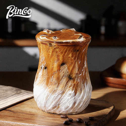 Bincoo玻璃咖啡杯高档精致纹理美式拿铁澳白杯Dirty意式浓缩咖啡