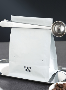 不锈钢长柄勺子咖啡量勺咖啡豆定量勺咖啡粉封口密封夹子咖啡器具