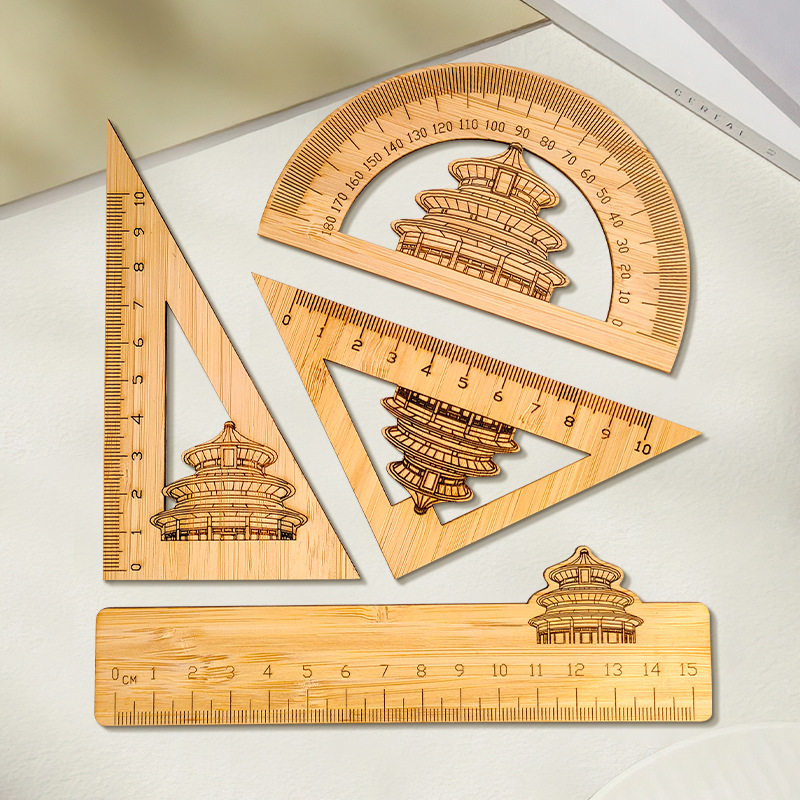 竹制尺子书签中国风文创工艺品旅游景区博物馆校园纪念品制定定制