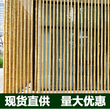 竹子竹竿装饰装修隔断吊顶庭院竹篱笆围栏234米长防腐竹条杆
