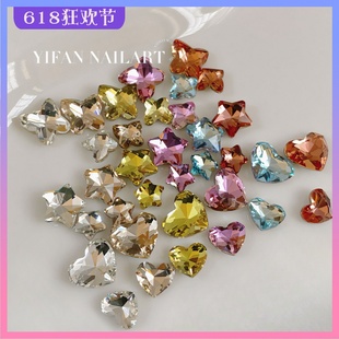 YIFANNAIL【平底导边】~超闪K9 彩色异形钻平底爱心钻蝴蝶钻 P48