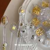 复古螺纹圈圈 YIFANNAIL 中古风 爱心几何金属美甲饰品S76