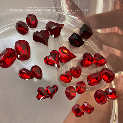 特制暗黑血液大歪心美甲尖底钻