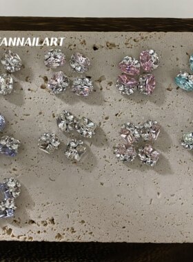 长八角钻球椭圆尖底成品美甲堆钻