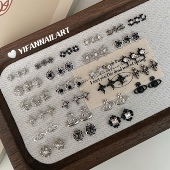 辣妹西太后美甲饰品R91 限定黑钻十字星 YIFANNAIL 暗黑.朋克