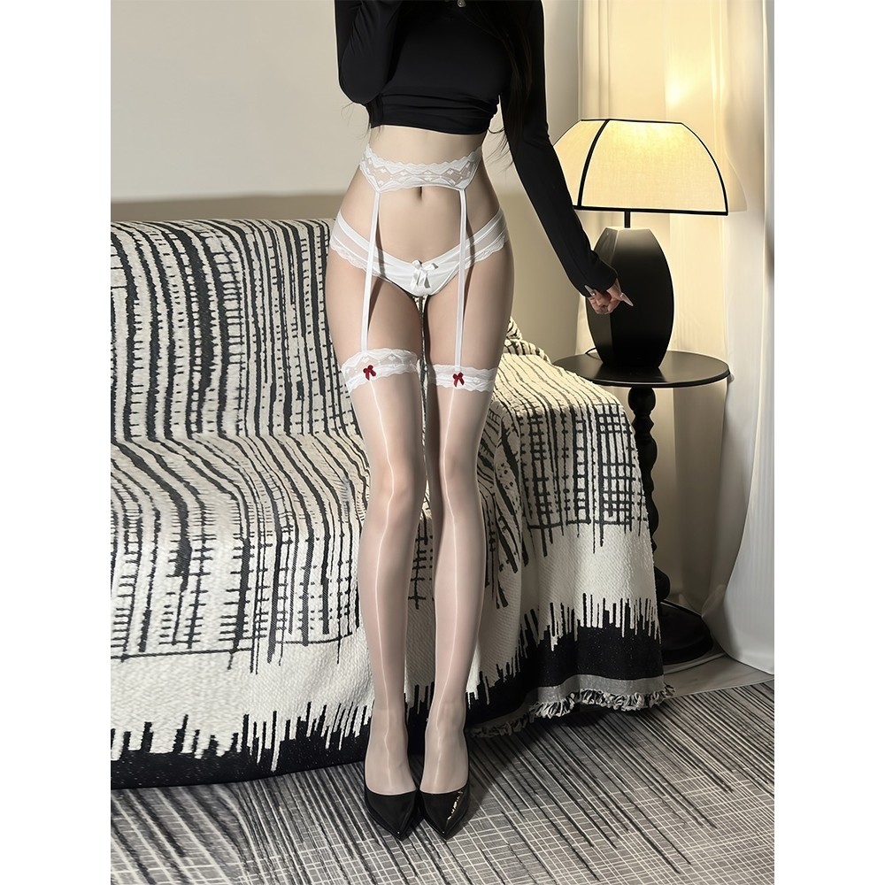性感纯欲风蕾丝一体吊带黑丝袜女情调白色超薄美腿塑形过膝长筒袜,女士内衣/男士内衣/家居服,长筒袜,淘宝优惠券,粉丝福利购,淘宝优惠卷