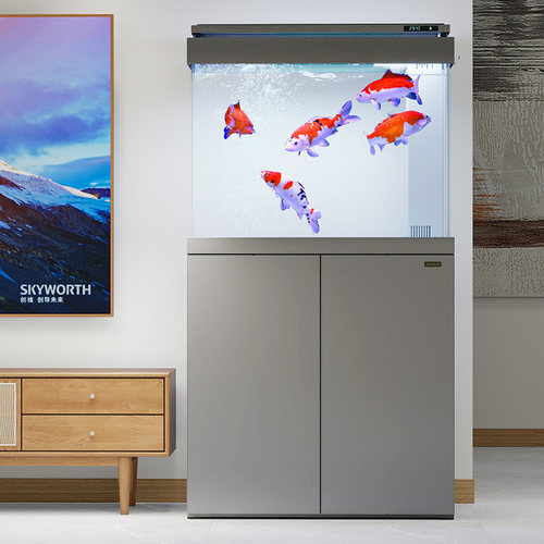 森森新款智能简奢鱼缸 客厅超白玻璃大型底过滤免换水生态水族箱