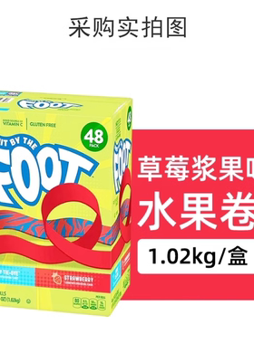 A加拿大进口Fruit By Foot芙特水果汁卷卷糖VC儿童软糖果44条937g