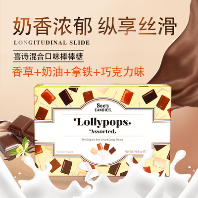 美国进口巧克力棒棒糖混合