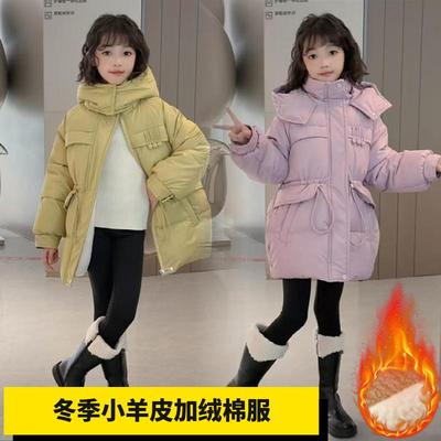 洋气中长款加厚小羊皮棉袄免洗