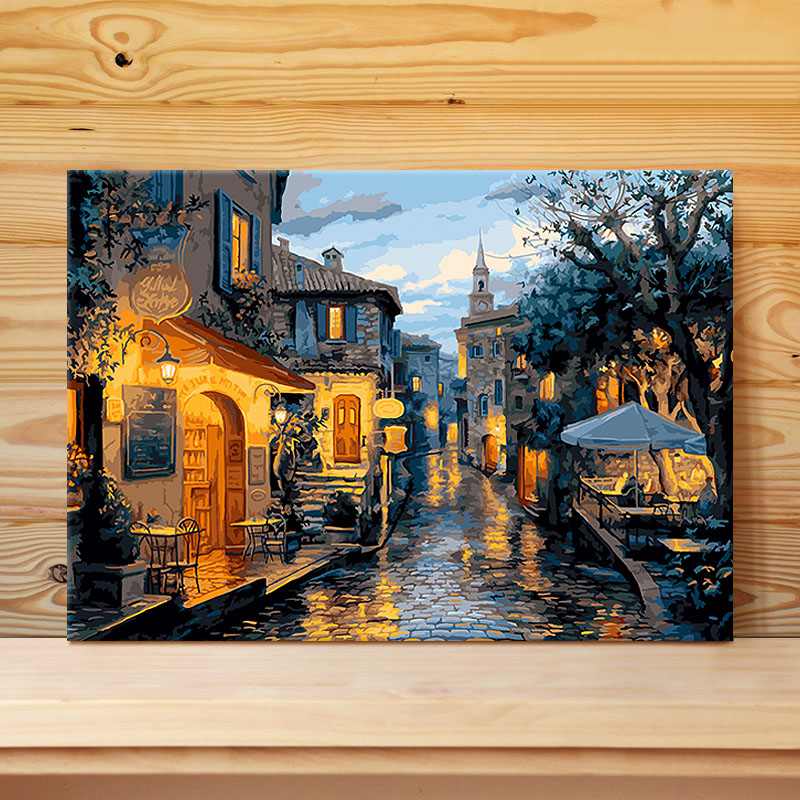 数字油画填色手工客厅风景油彩画