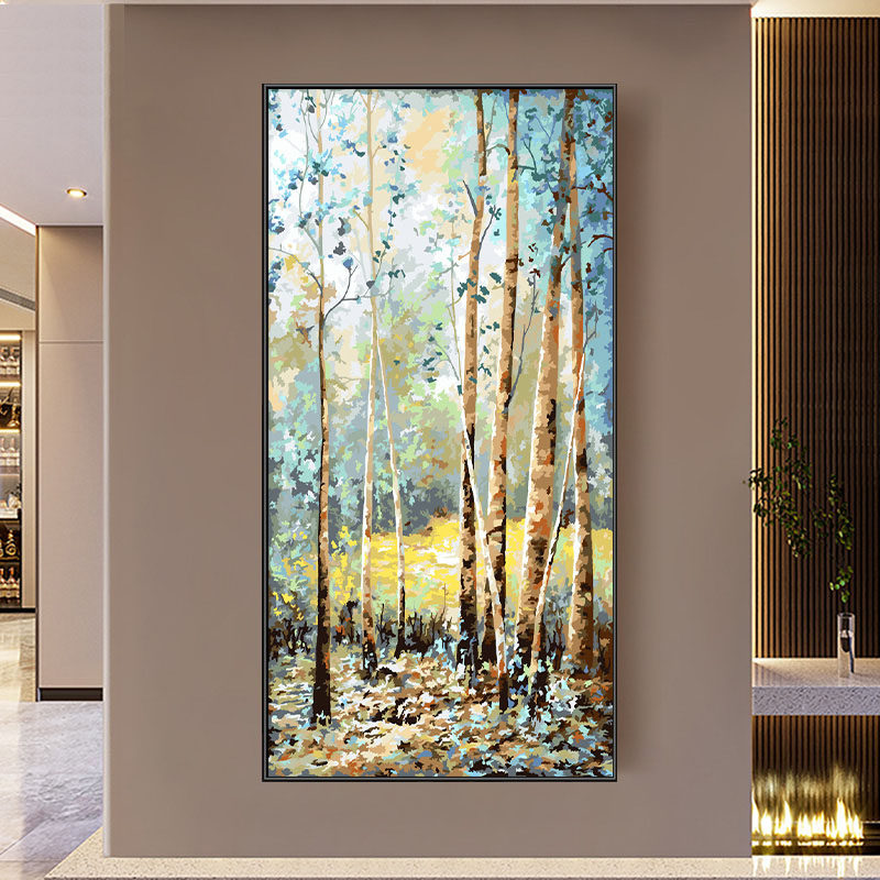 diy风景玄关减压数字油画填色