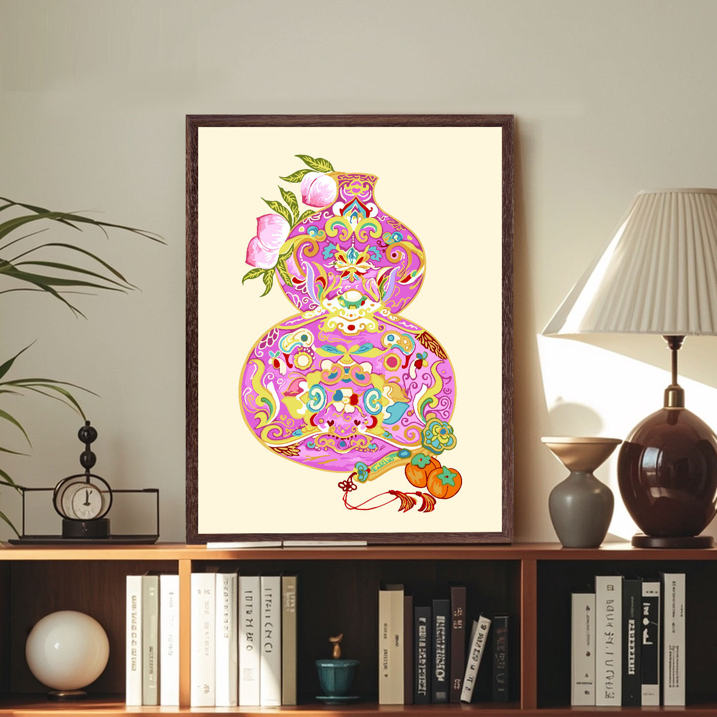 数字油画diy填充油彩画填色画手工涂色画画中式葫芦装饰挂画 凝禧