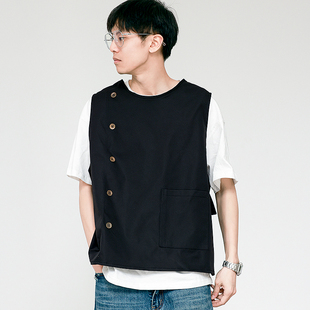 日式 防泼水罩衣男女围裙印字定制餐饮理发师咖啡店超市厨房工作服