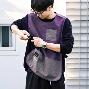 宠物店围裙罩衣家用厨房上班餐厅坎肩式围腰男女工作服定制logo