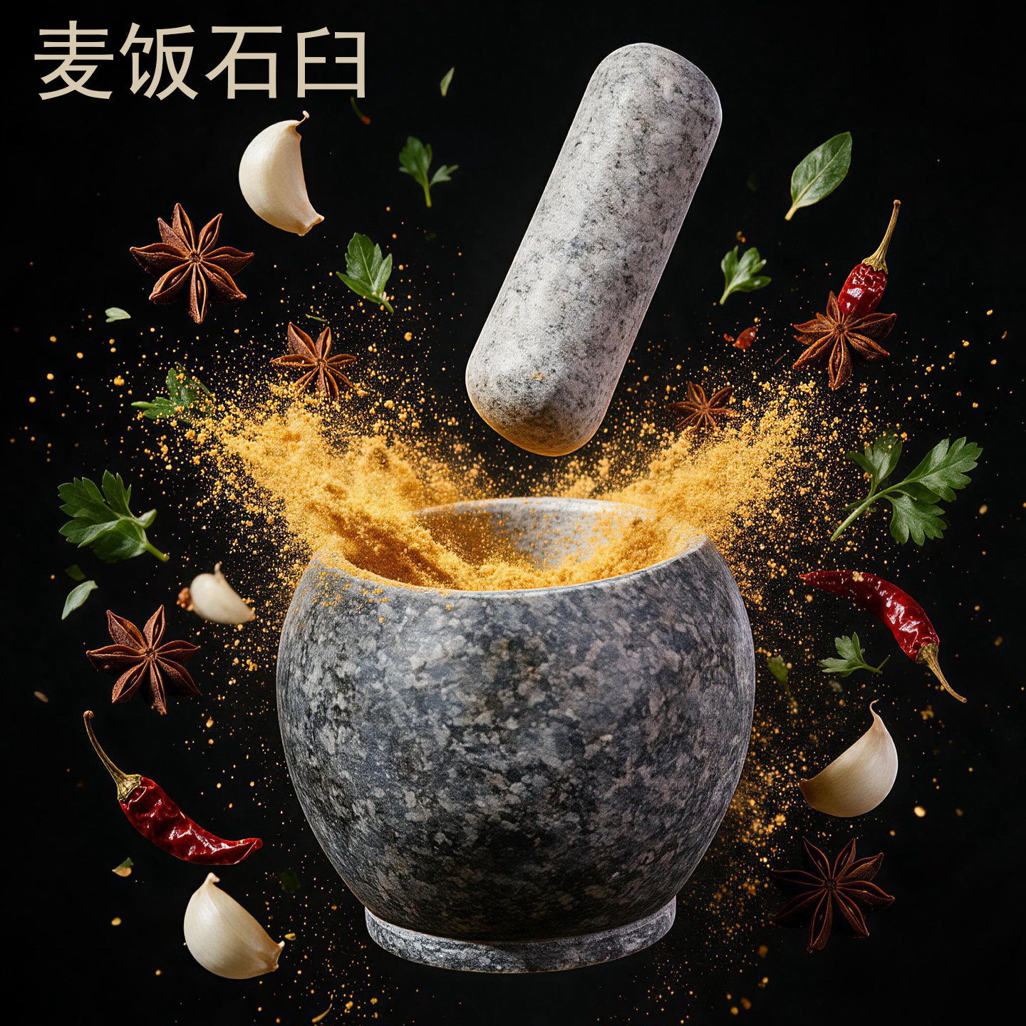 新中式麦饭石加厚防滑捣蒜器家用大号蒜臼子石臼捣蒜泥不串味