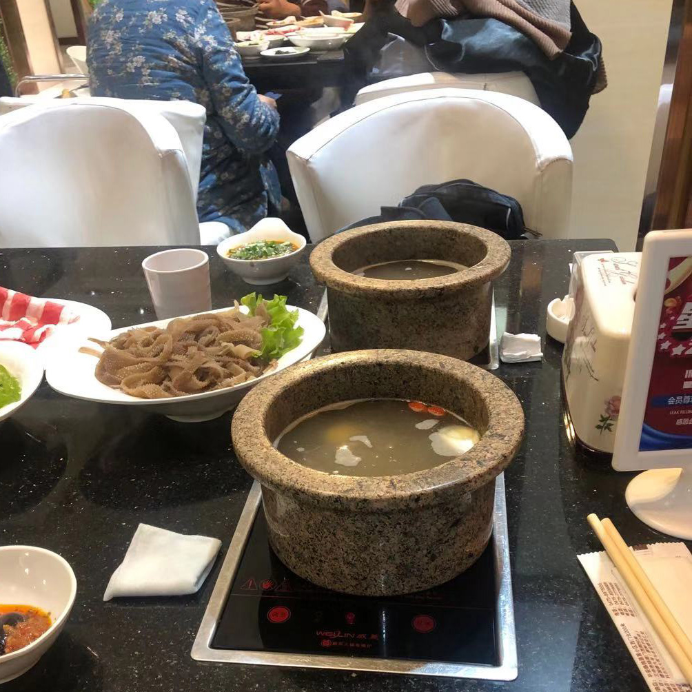 内蒙中华麦饭石火锅家用奈曼原石头锅电磁炉专用锅酒店饭店专用锅