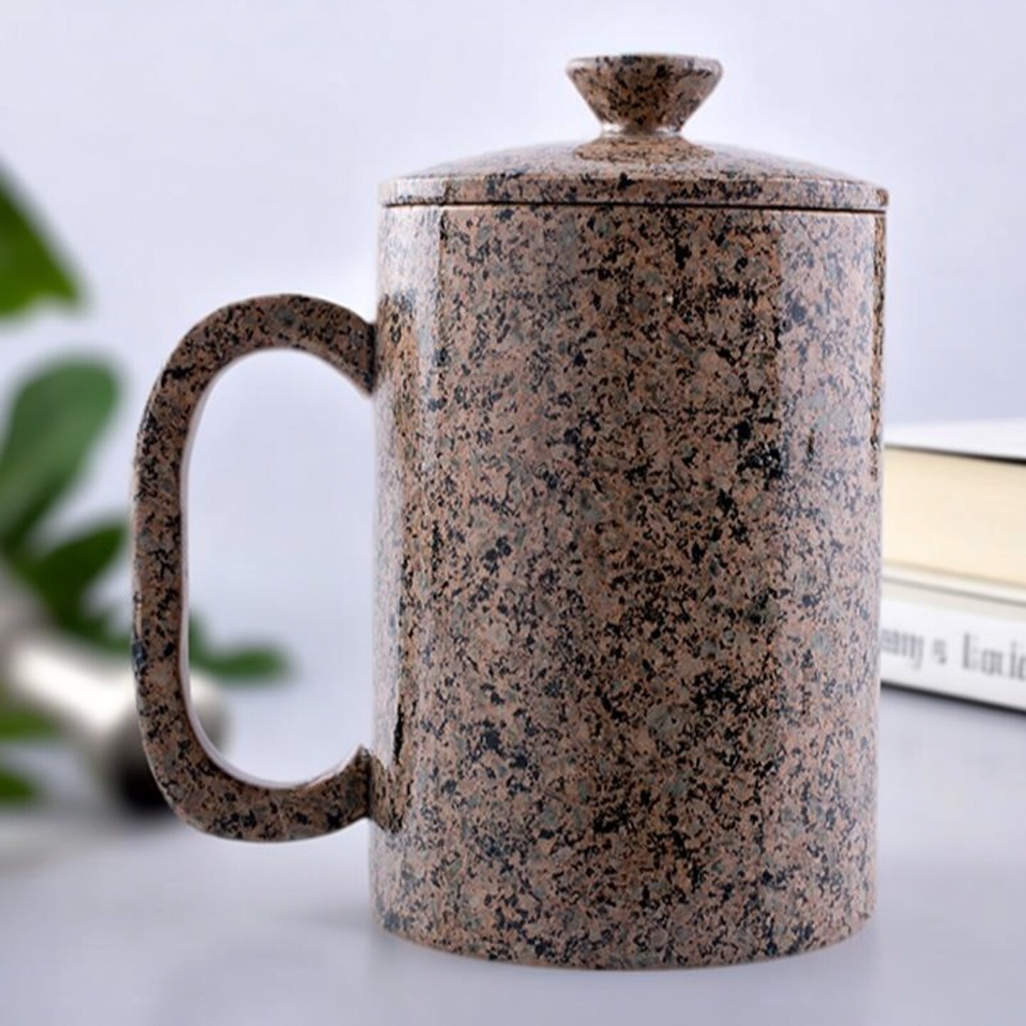 内蒙中华麦饭石水杯个性定制马克杯带盖喝水杯子下午茶杯泡茶杯子