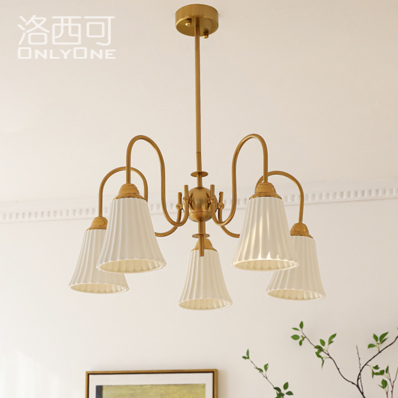 洛西可 中古法式优雅枝形陶瓷吊灯 美式复古轻奢客厅卧室餐厅灯具,家装灯饰光源,吊灯,淘宝优惠券,粉丝福利购,淘宝优惠卷